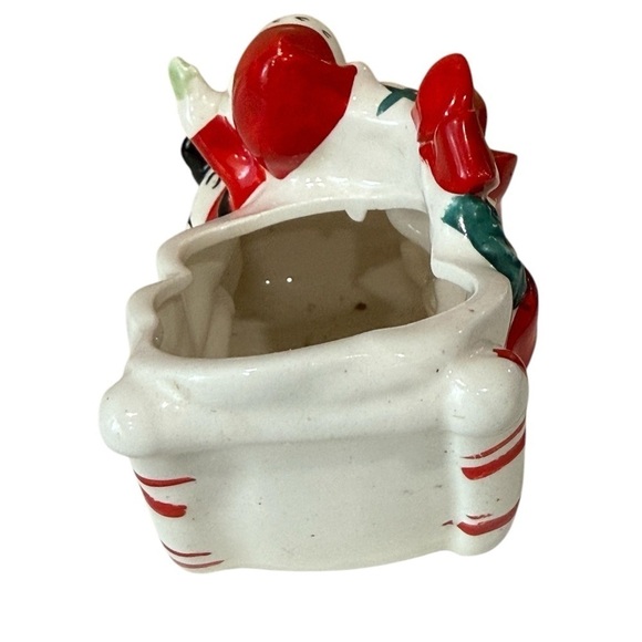 Ucagco Japan 1950’s Ceramic Santa Claus in Sleigh candy Dish Planter Vintage - Picture 6 of 13